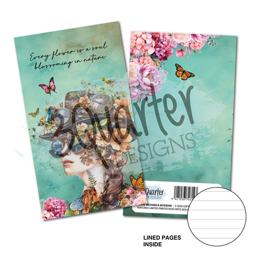 3Quarter Designs  - Mini Notebook - Floral Mechanica