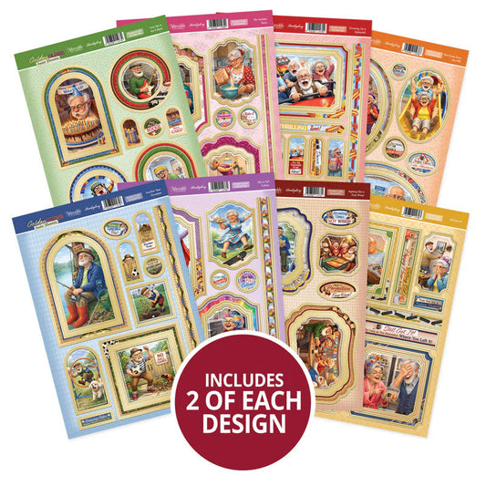 Hunkydory Crafts - Golden Oldies - Senior Moments Luxury Card Toppers Kit (8/pk)