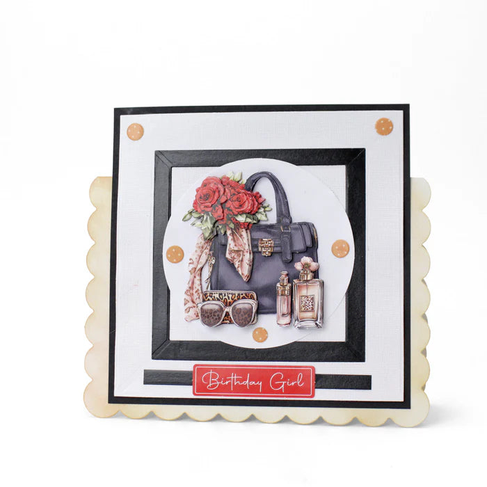 Katy Sue - 3D Die Cut Decoupage – Scarlet Chic (1/sheet) (Rose Couture Collection)