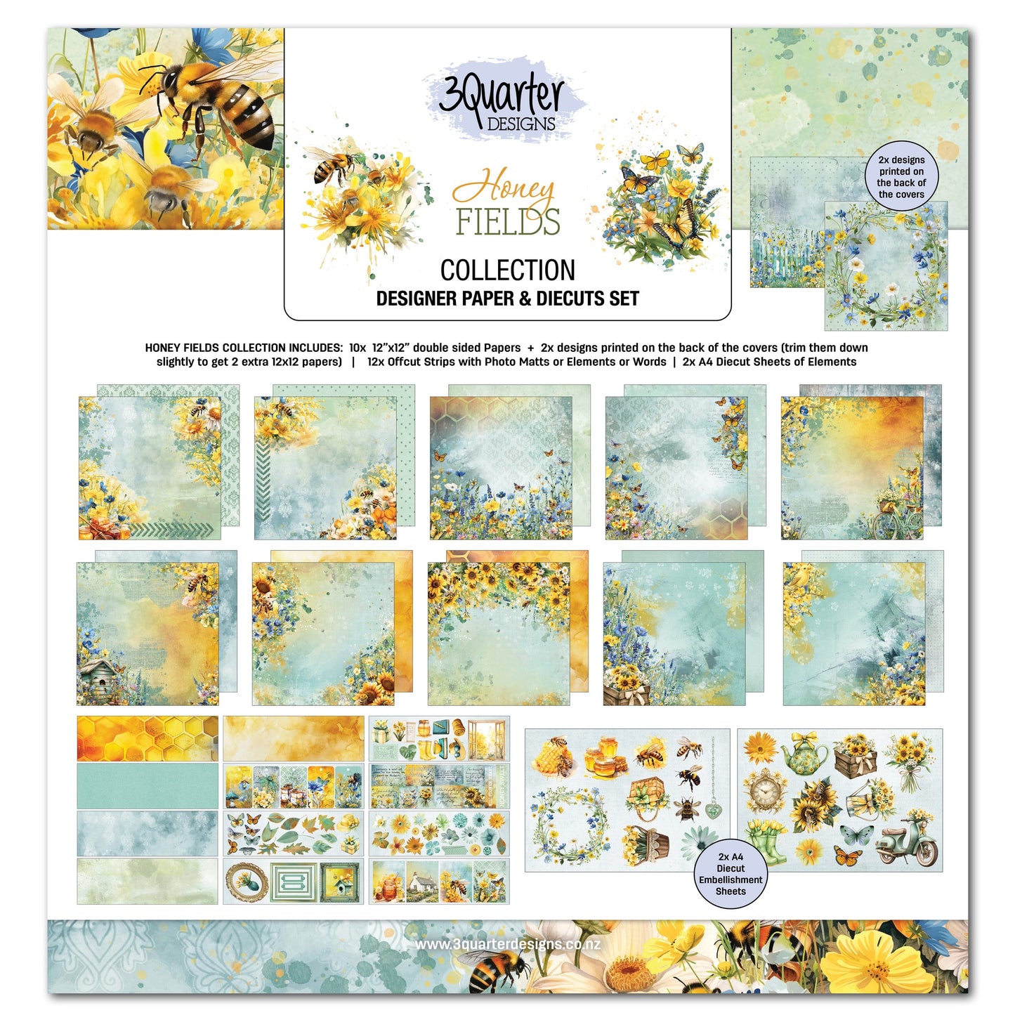 3Quarter Designs - 12x12 - Honey Fields