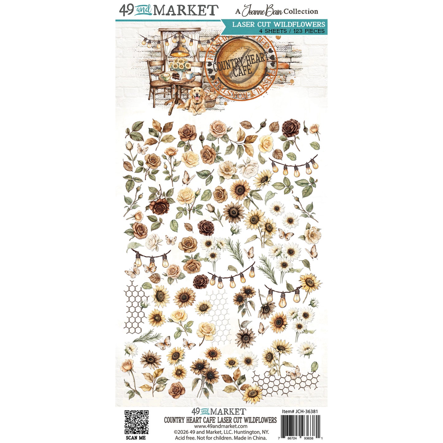 49 And Market - Country Heart Cafe - Laser Cut Wildflowers