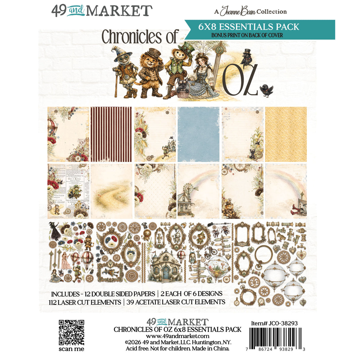 49 and Market - Chronicles of Oz - 6x8 Essentials Pack (with laser cuts & acetate elements)