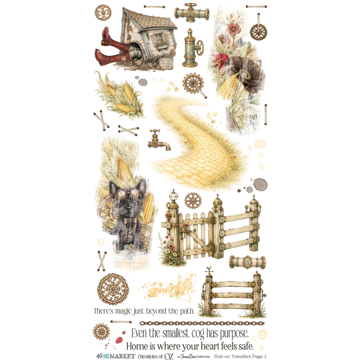 49 and Market - Chronicles of Oz -  Essential Rub-on Transfer Set 6"x12"