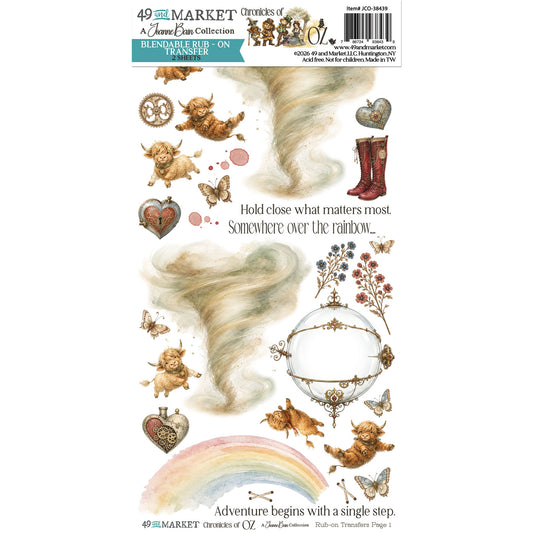 49 and Market - Chronicles of Oz - Blendable Rub-on Transfer Set 6"x12"