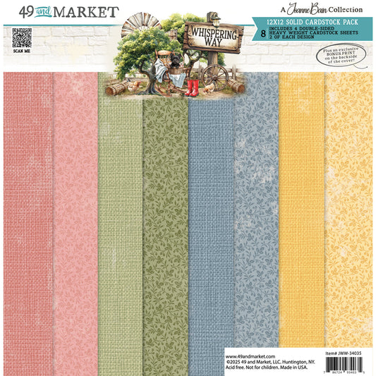 49 and Market - Whispering Way - 12 x12 Solids Collection Pack