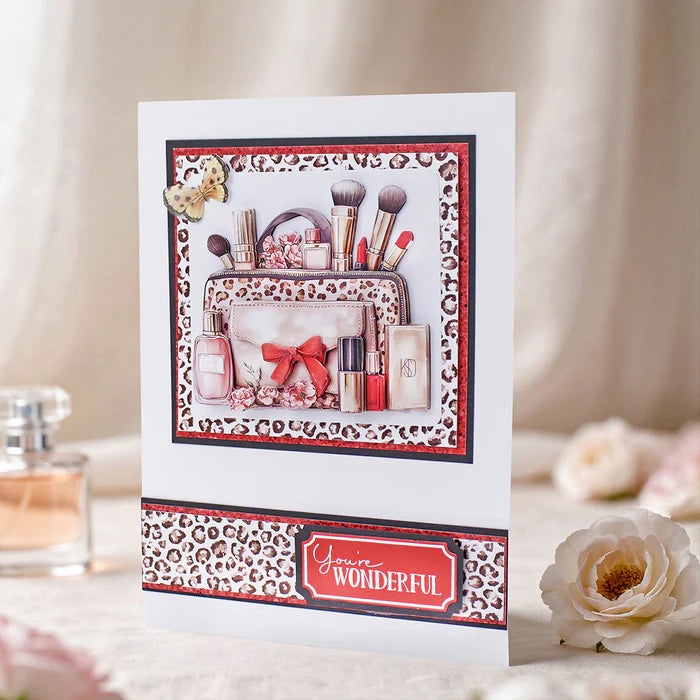 Katy Sue - 3D Die Cut Decoupage – Scarlet Chic (1/sheet) (Rose Couture Collection)