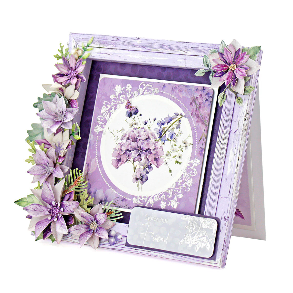 Katy Sue - Die Cut Flowers & Leaves - Dusky Violet Blooms (3/sheets)