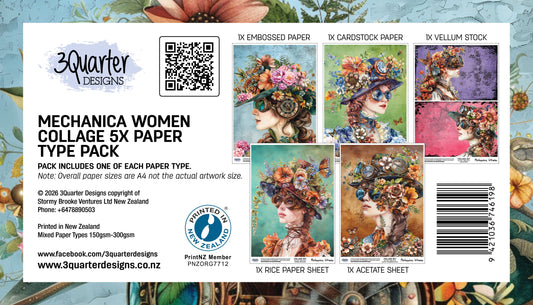 3Quarter Designs - Floral Mechanica - Mechanica Women Collage Pack (5/sheets)