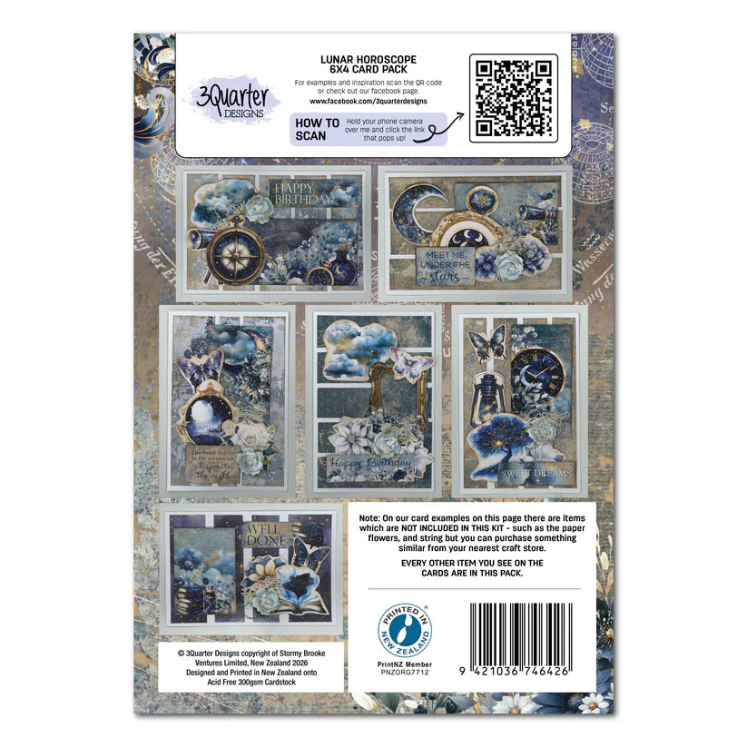 3Quarter Designs - 6x4 Card Making Pack - Lunar Horoscopes