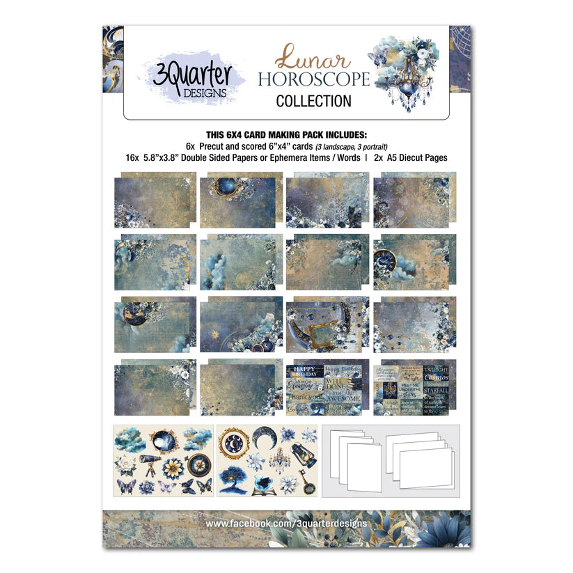 3Quarter Designs - 6x4 Card Making Pack - Lunar Horoscopes
