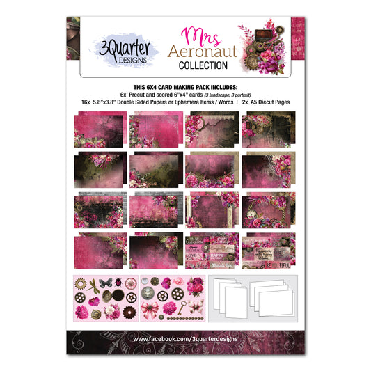 3Quarter Designs - 6x4 Card Making Pack - Mrs Aeronaut