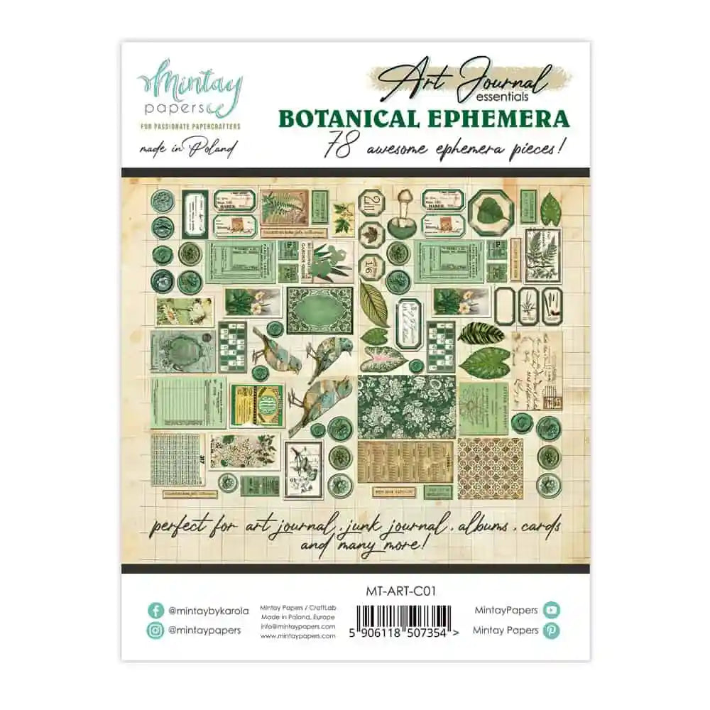 Mintay - Art Journal Essentials - Botanical Ephemera (78/pack)