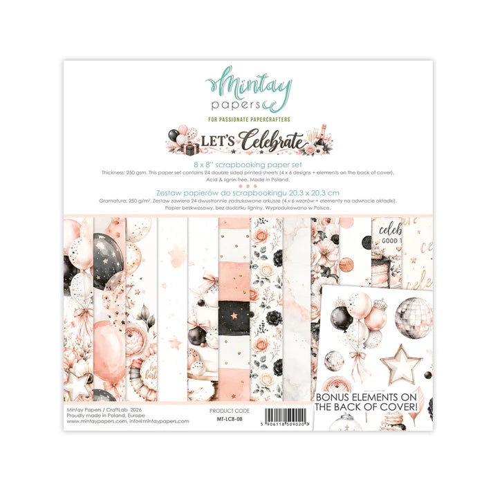 Mintay - LET'S CELEBRATE-08 - 8x8 Paper Pack