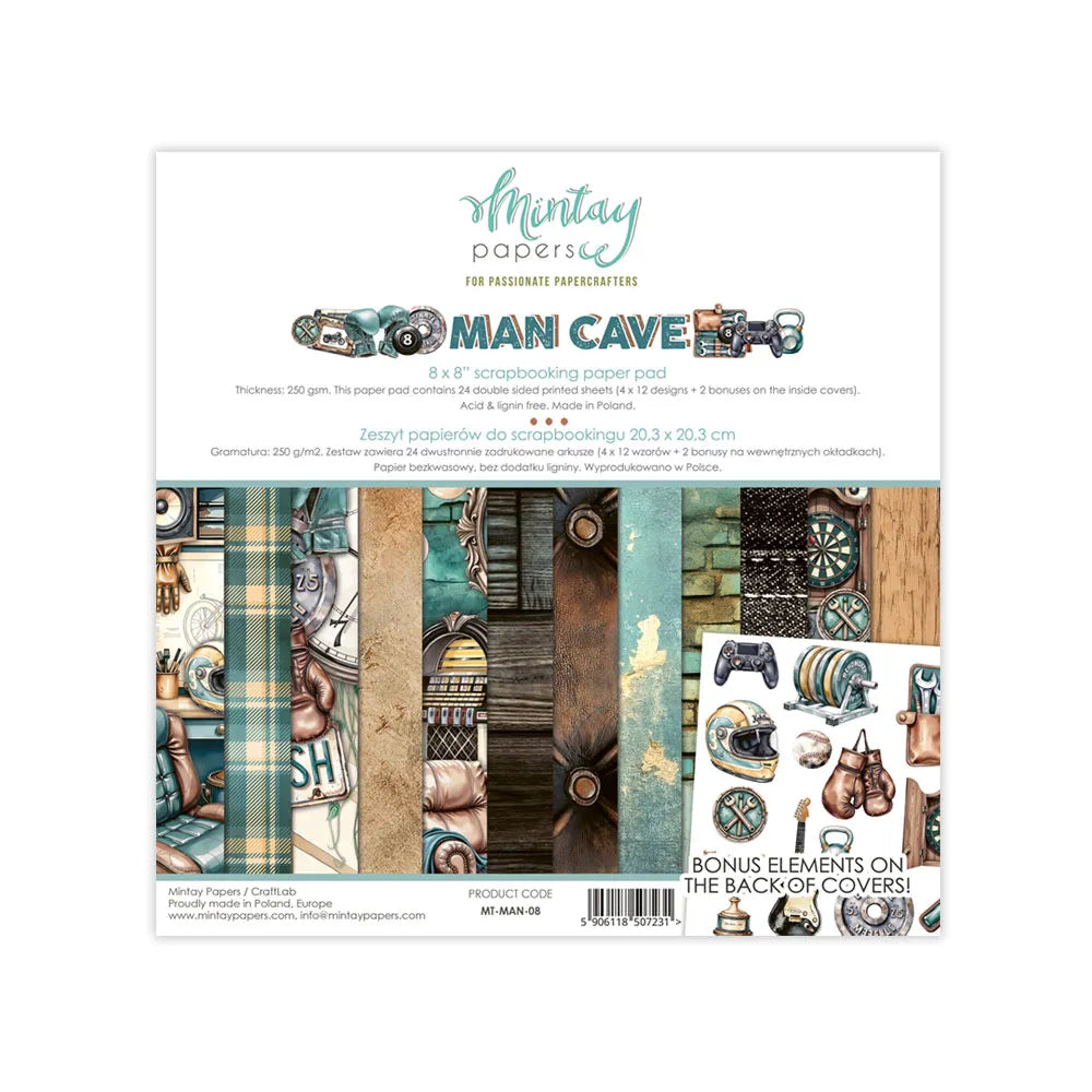 Mintay - Man Cave 8x8 Paper Pack