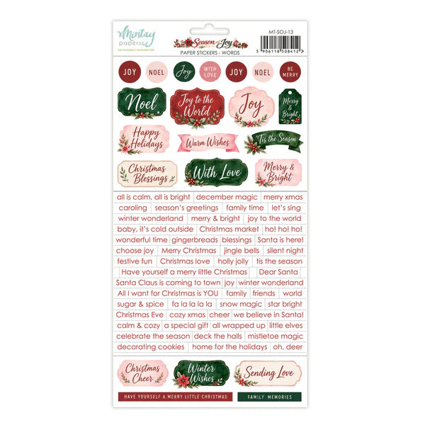 Mintay - Season of Joy - Paper Stickers Sheet Words