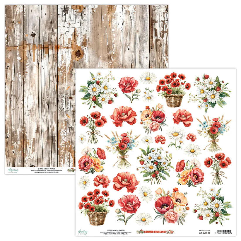 Mintay - Summer Highlands - 12x12 Cut Florals Paper (1/sheet)