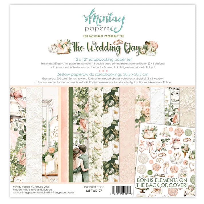 Mintay - The Wedding Day - 12x12 Paper Pack