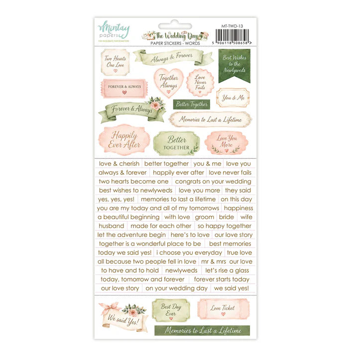 Mintay - The Wedding Day - Paper Stickers Sheet Words