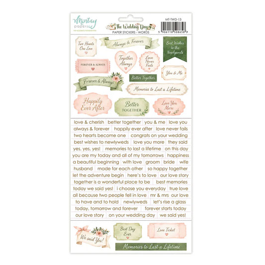 Mintay - The Wedding Day - Paper Stickers Sheet Words