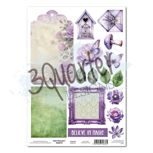 3Quarter Designs - Violet Dreams - Mini Project Sheet