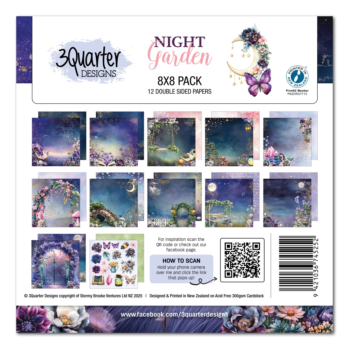 3Quarter Designs - 8x8 Night Garden