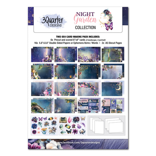 3Quarter Designs - 6x4 Card Making Pack - Night Garden
