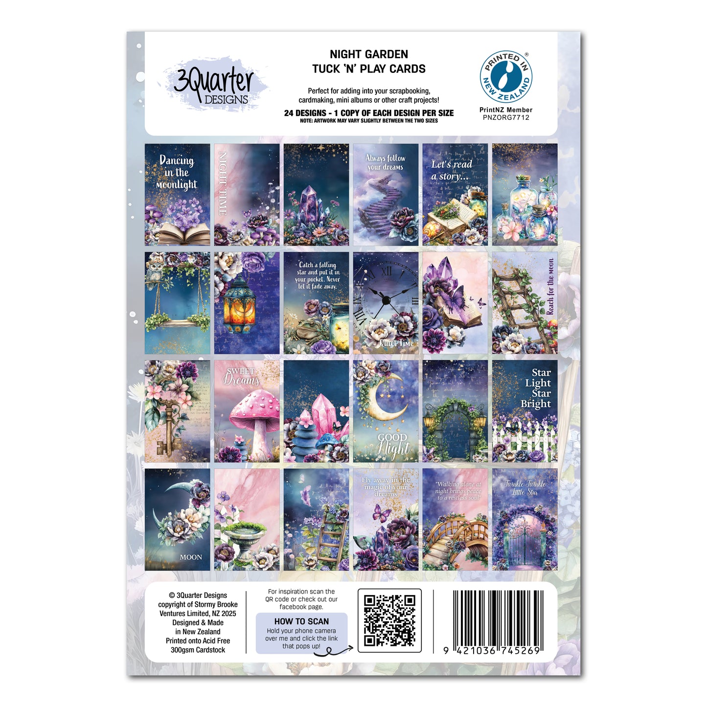 3Quarter Designs - Tuck 'n Play Cards - Night Garden