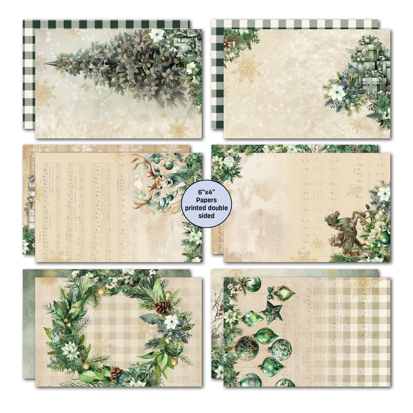 3Quarter Designs - 6x4 Card Making Pack - Pine Festivities