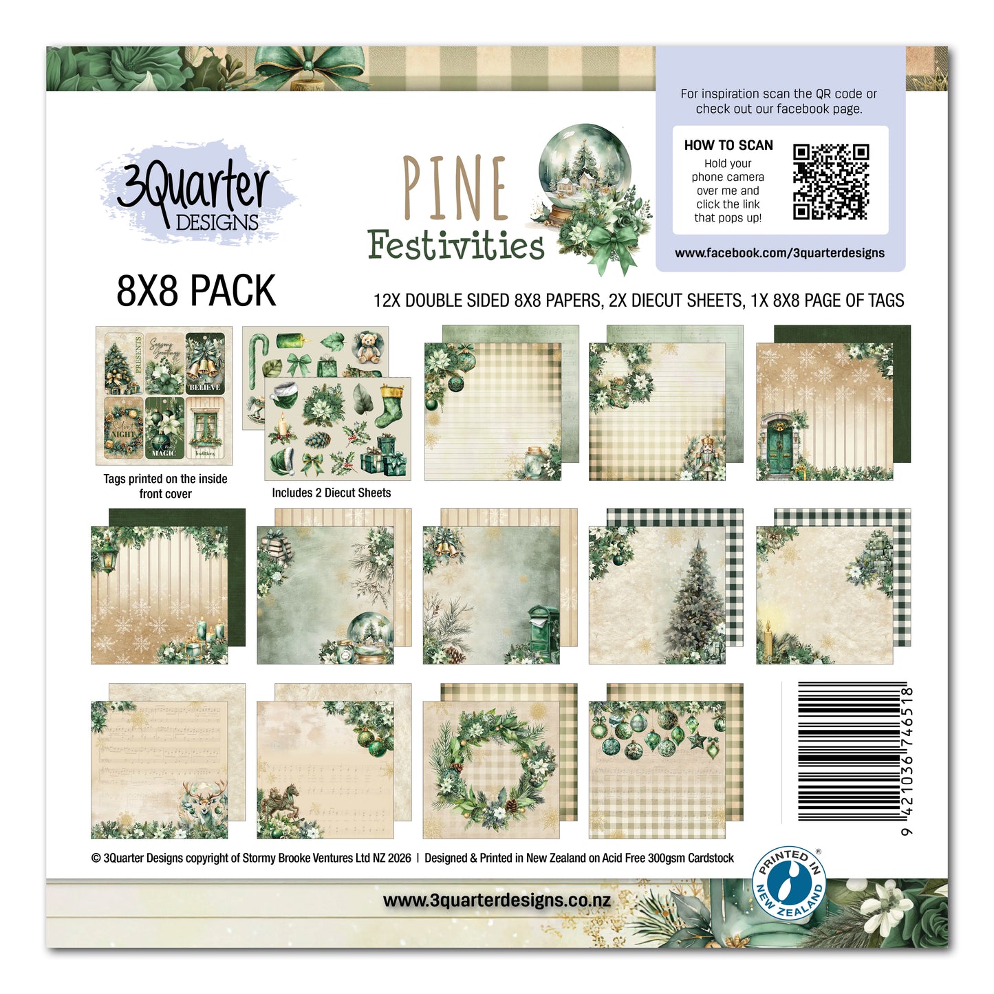 3Quarter Designs - 8x8 - Pine Festivities