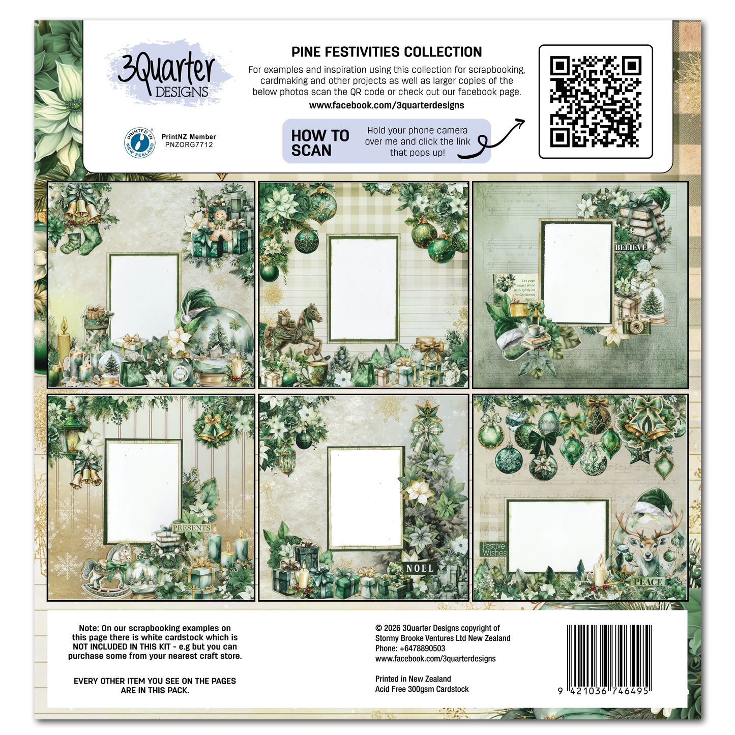 3Quarter Designs - 12x12 - Pine Festivities