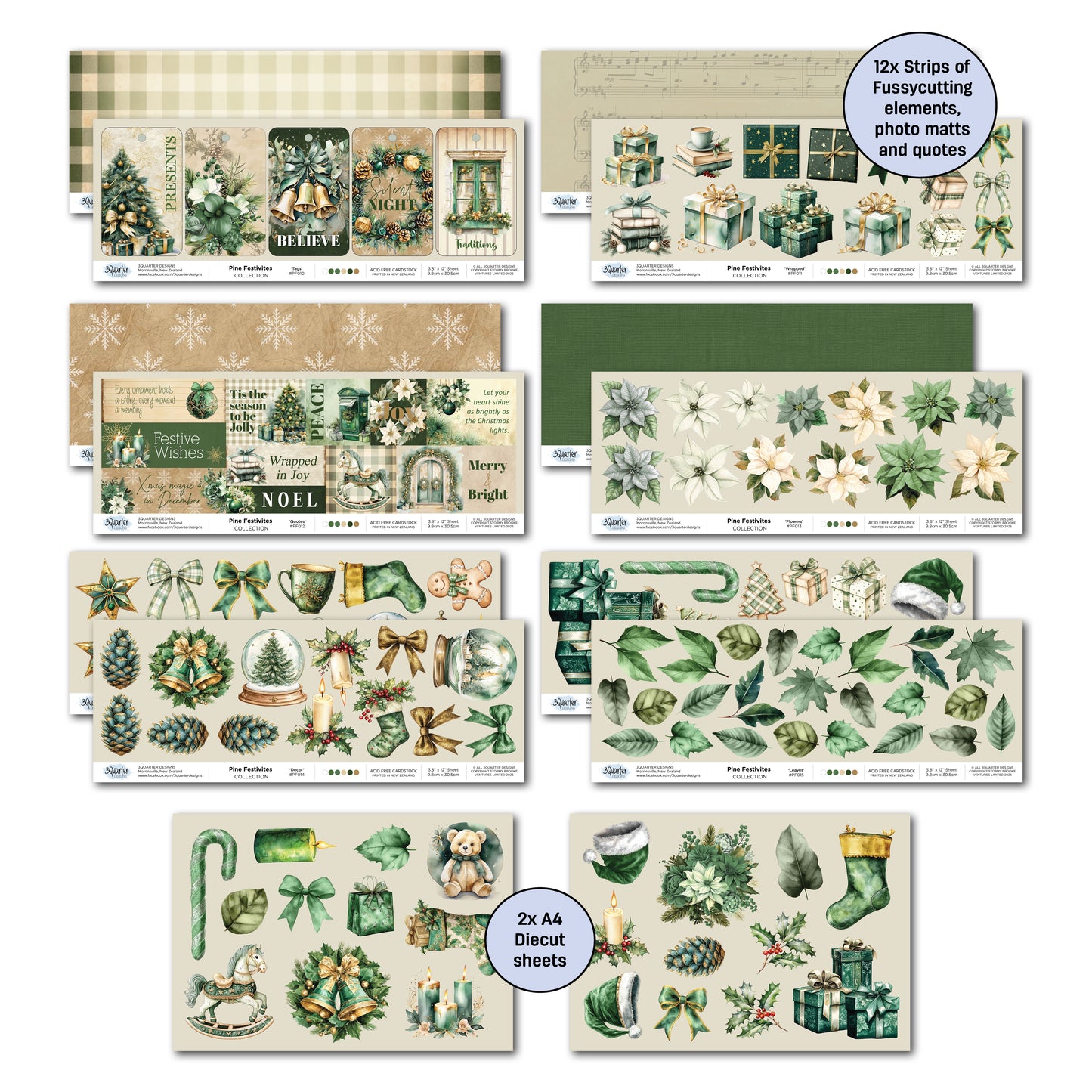 3Quarter Designs - 12x12 - Pine Festivities