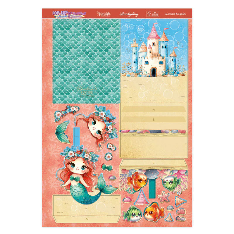 Hunkudory Crafts - Pop-Up Stepper Card - Mermaid Kingdom