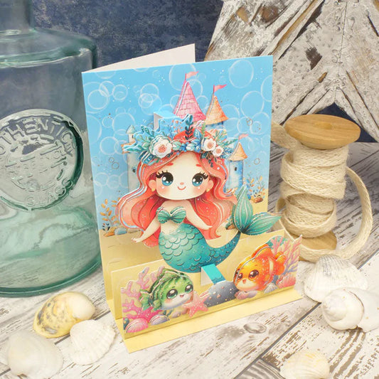 Hunkudory Crafts - Pop-Up Stepper Card - Mermaid Kingdom