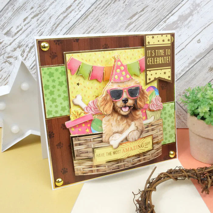 Hunkydory Crafts - Pop-Up Stepper Card - Paw-ty Time
