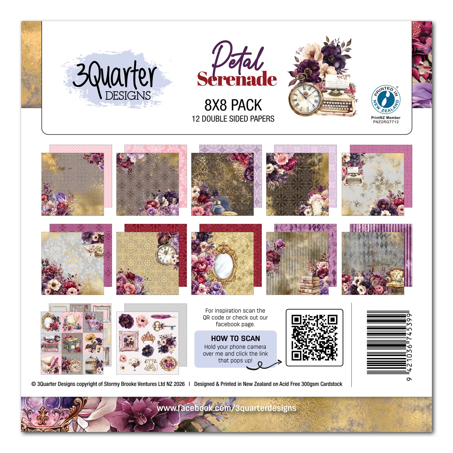 3Quarter Designs - 8x8 - Petal Serenade