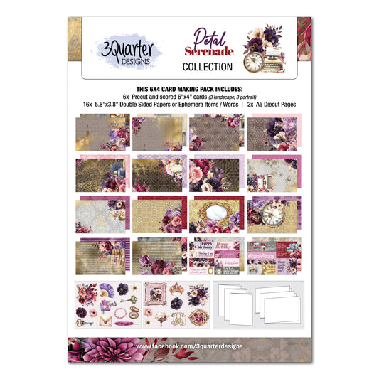 3Quarter Designs - 6x4 Card Making Pack - Petal Serenade