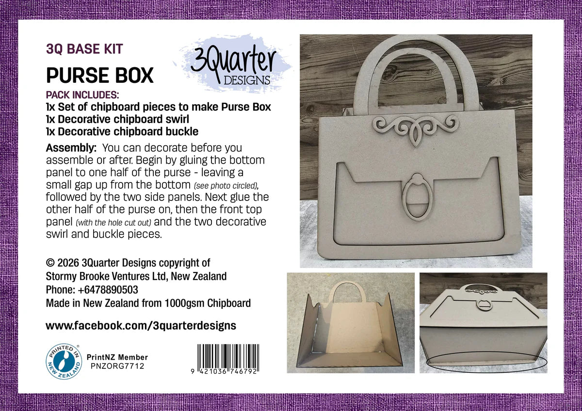 3Quarter Designs - Chipboard Purse Box Album