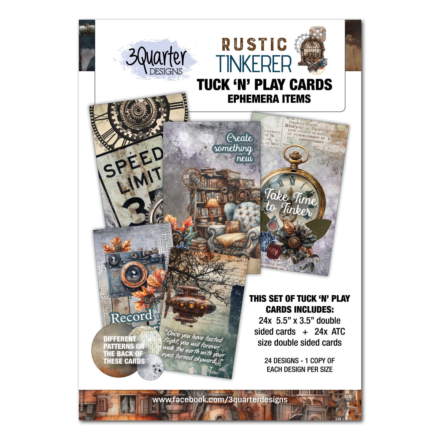 3Quarter Designs - Tuck 'N Play Cards - Rustic Tinkerer