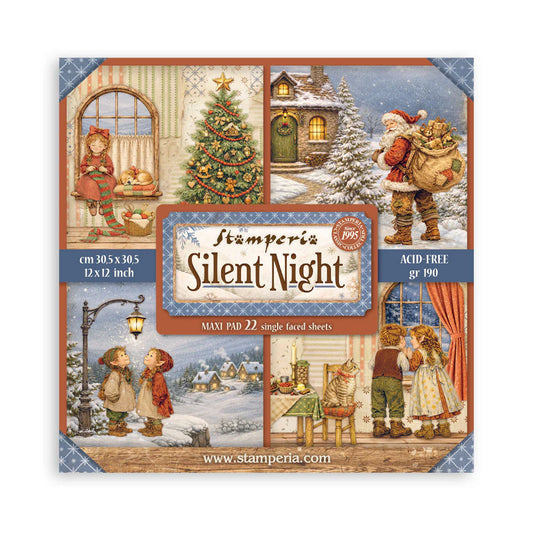 Stamperia - Scrapbooking Printed Pad For Art And Craft (12"x12") Single Face - Silent Night (22/sheets)