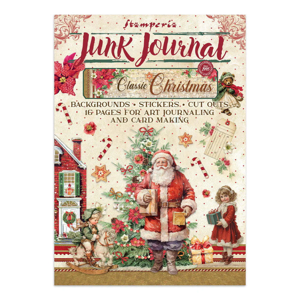 Stamperia - Printed Art Junk Journal: Stickers, Cut-Outs, Backgrounds For Art And Craft - Classic Christmas