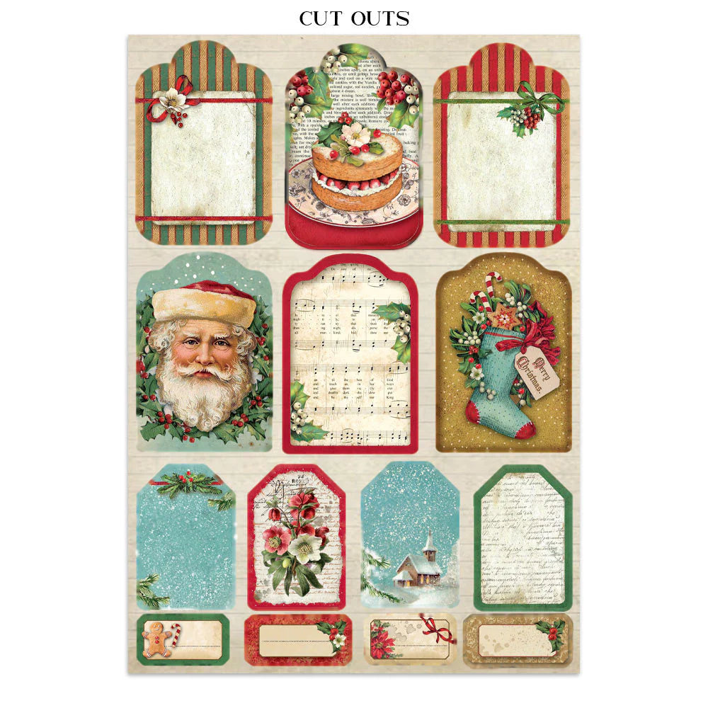 Stamperia - Printed Art Junk Journal: Stickers, Cut-Outs, Backgrounds For Art And Craft - Classic Christmas