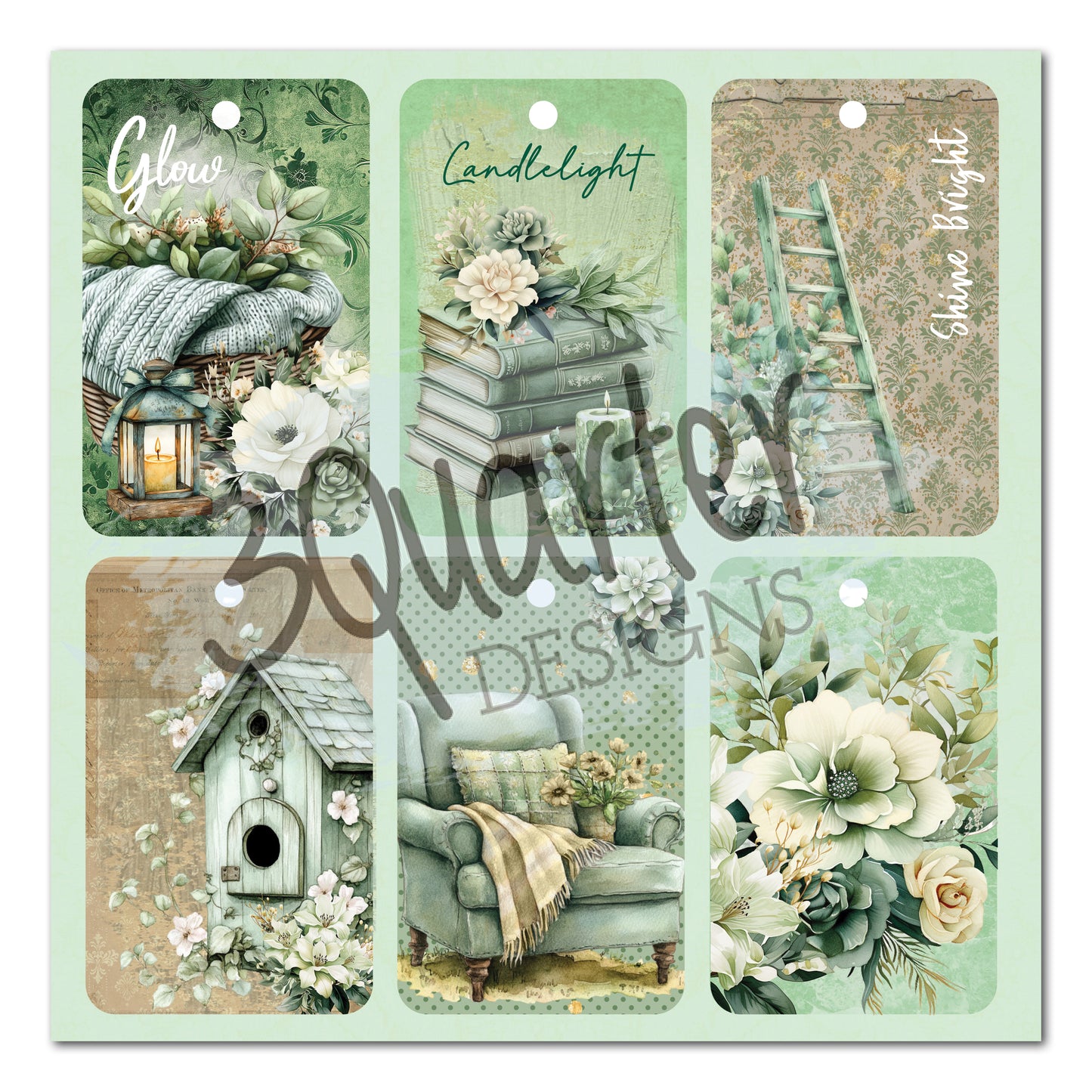 3Quarter Designs - 8x8 - Sage Candlelight