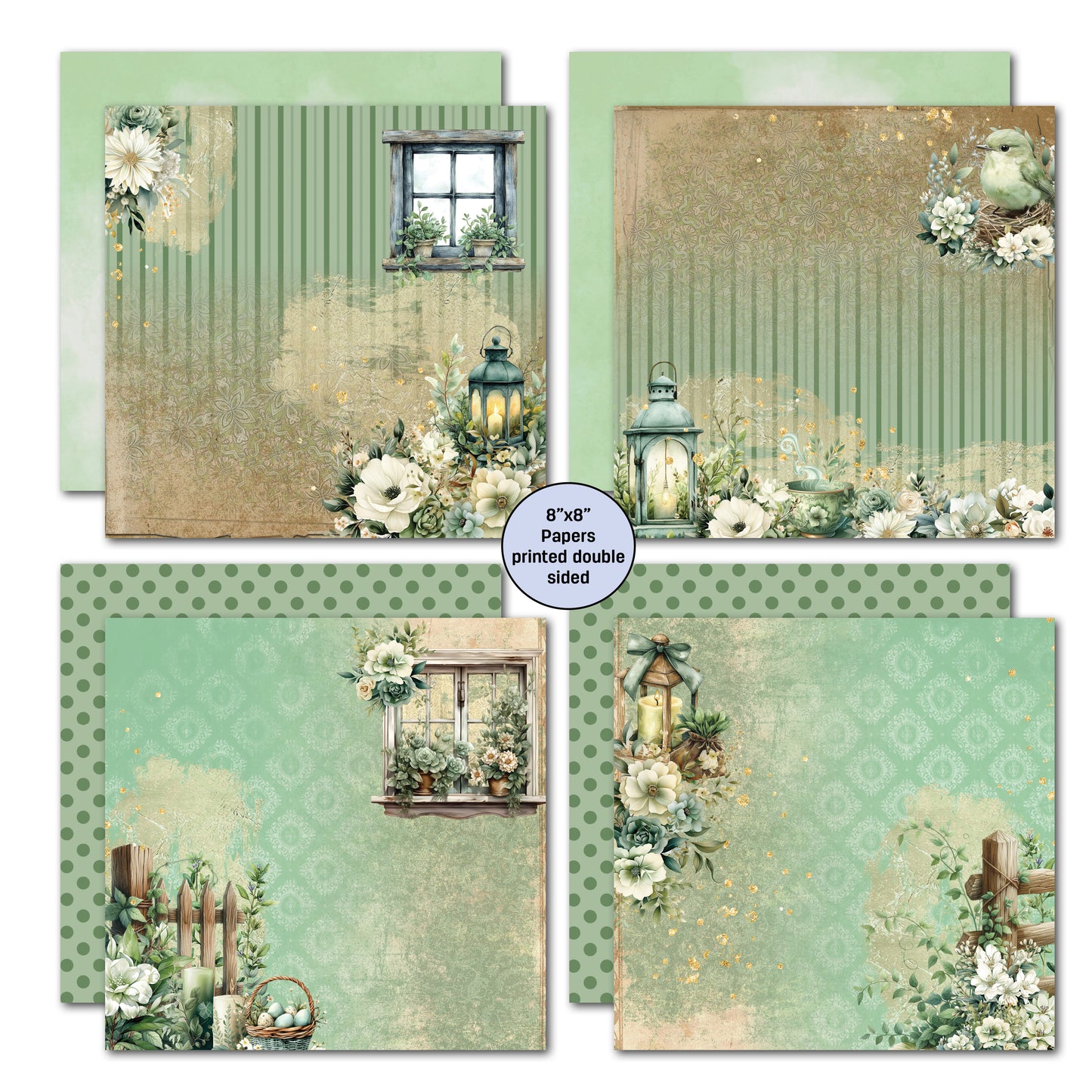 3Quarter Designs - 8x8 - Sage Candlelight