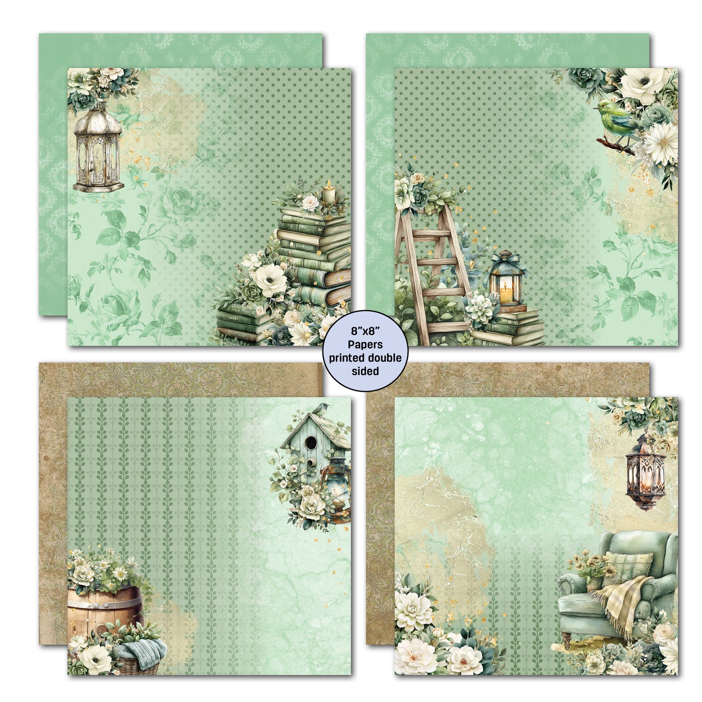 3Quarter Designs - 8x8 - Sage Candlelight