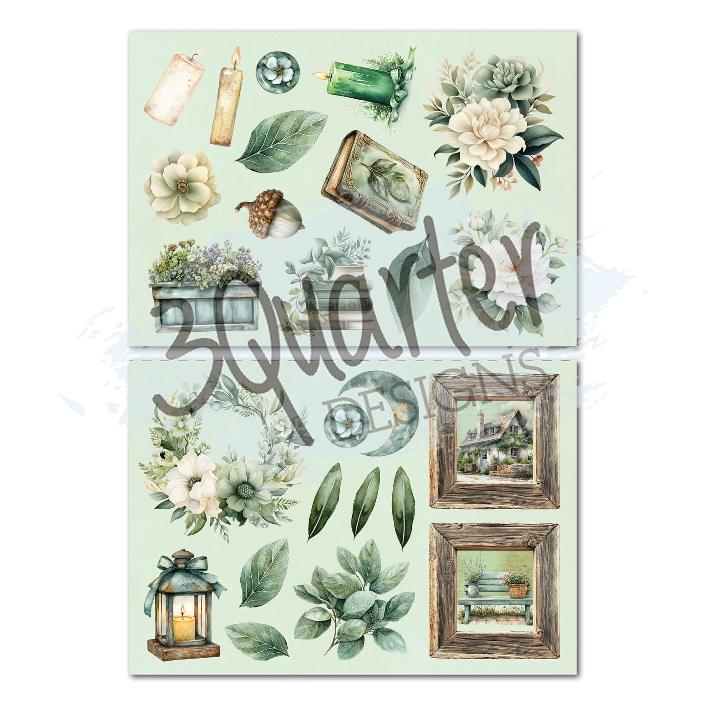 3Quarter Designs - 8x8 - Sage Candlelight