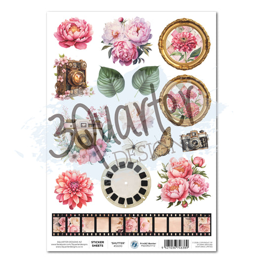 3Quarter Designs - Shutter Glam - Sticker Sheet (1/sheet)