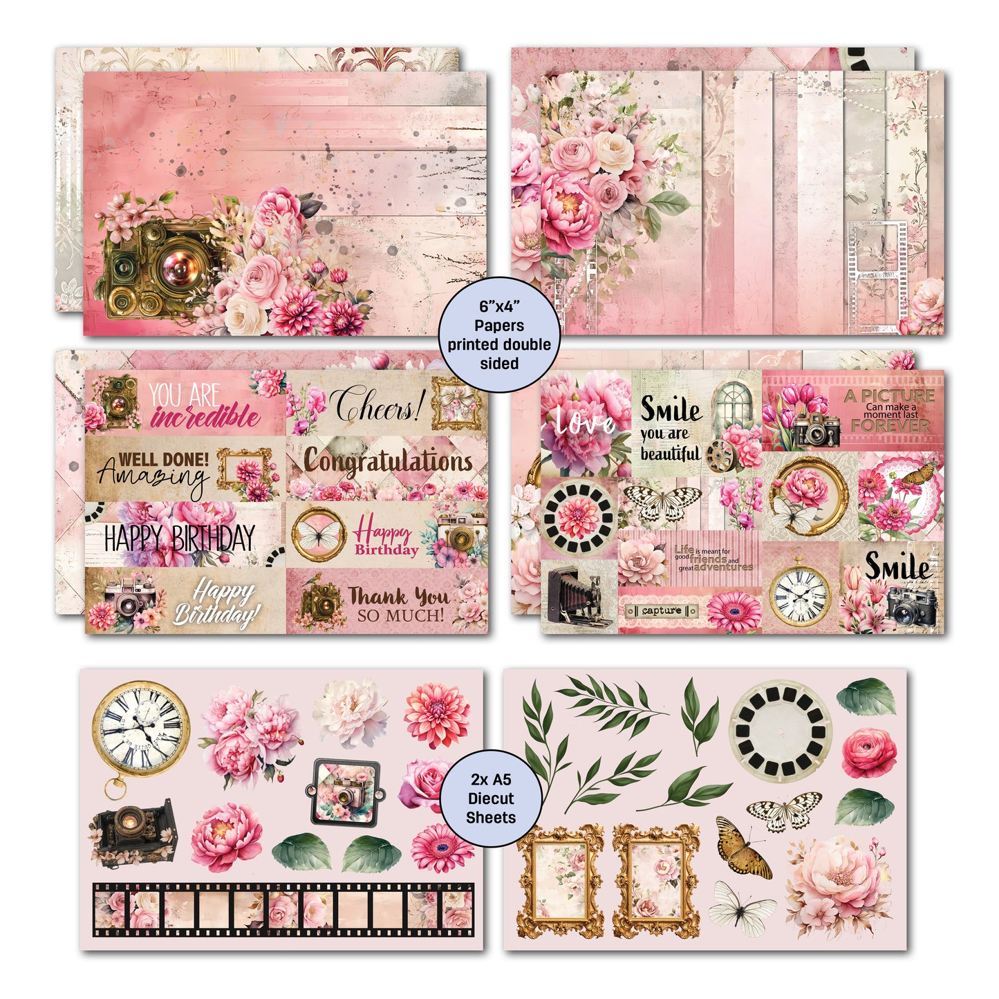 3Quarter Designs - 6x4 Card Making Pack - Shutter Glam