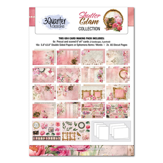 3Quarter Designs - 6x4 Card Making Pack - Shutter Glam