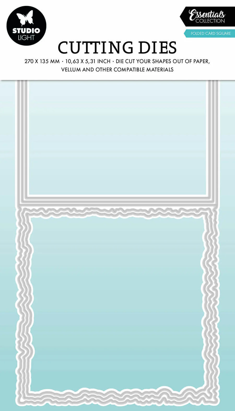 Studio Light - Torn Edge Folded Card - Square Die Set (5/pcs)