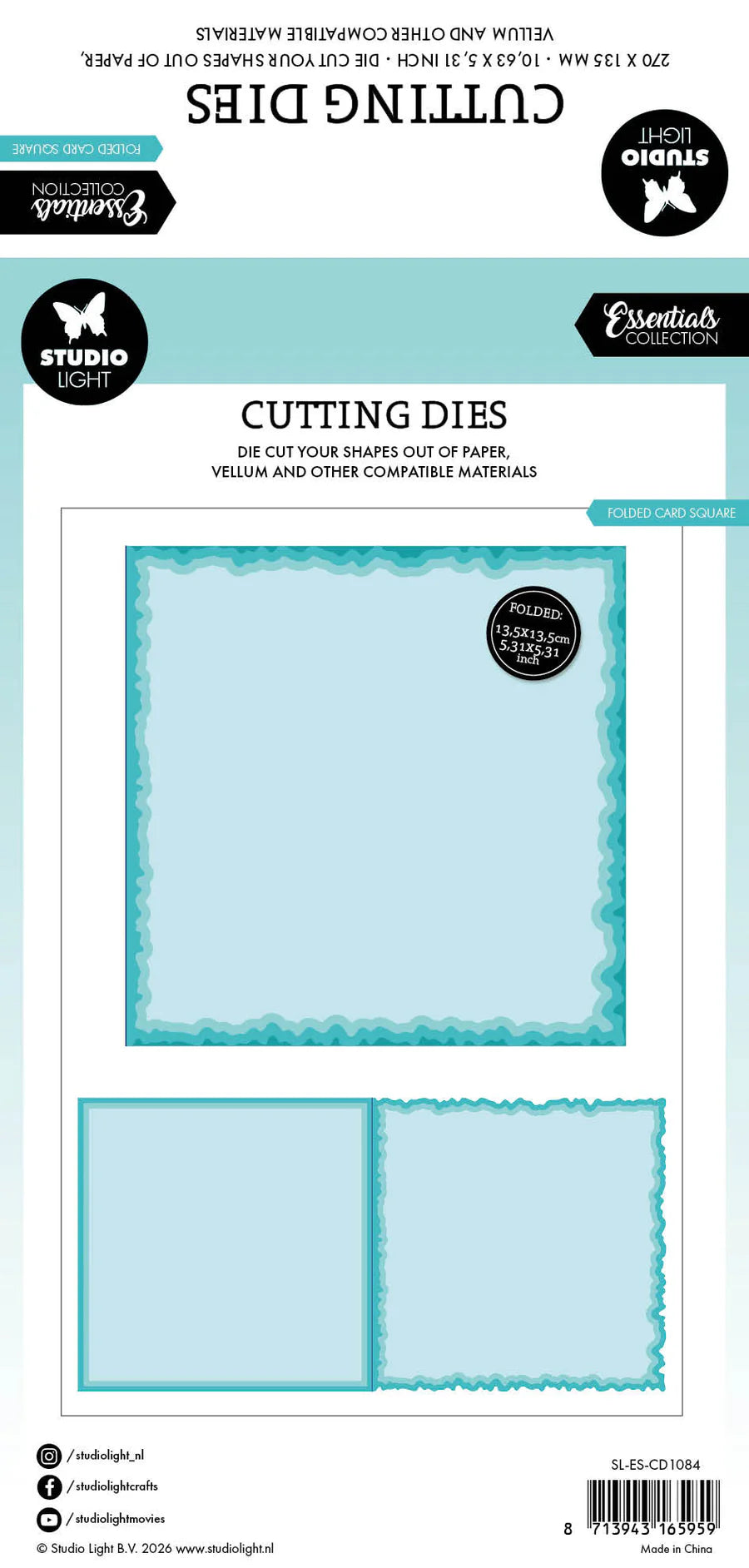 Studio Light - Torn Edge Folded Card - Square Die Set (5/pcs)